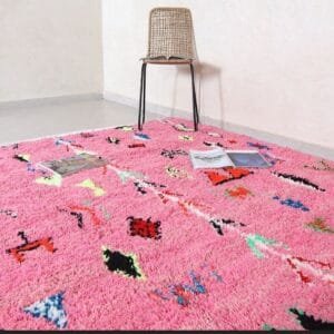 Hiba –Stylish Pink Area Rug – Handcrafted Wool
