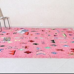 Hiba –Stylish Pink Area Rug – Handcrafted Wool