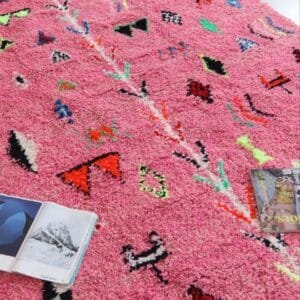 Hiba –Stylish Pink Area Rug – Handcrafted Wool
