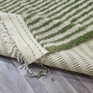 Yamina – Striped Green Rug - Handmade Authentic Craft