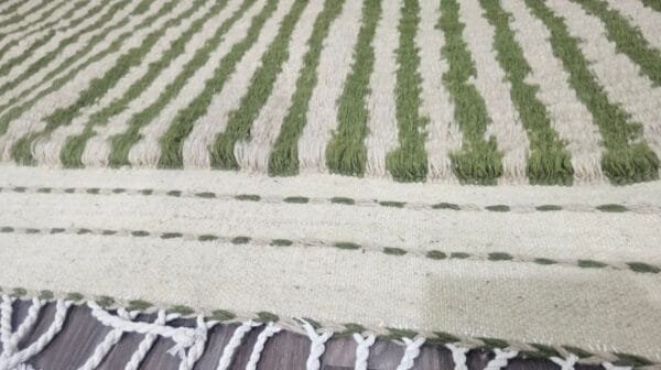 Yamina – Striped Green Rug - Handmade Authentic Craft