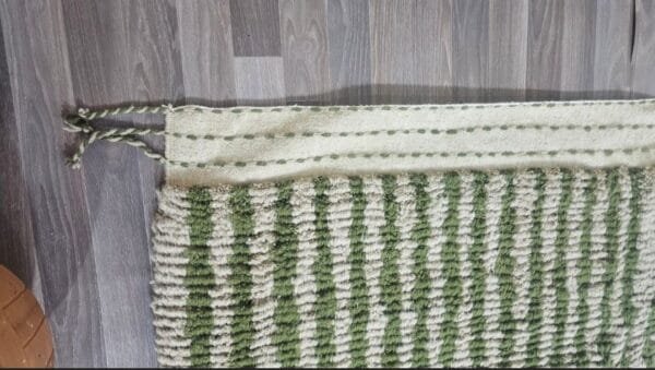 Yamina – Striped Green Rug - Handmade Authentic Craft
