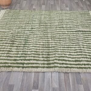 Yamina – Striped Green Rug - Handmade Authentic Craft