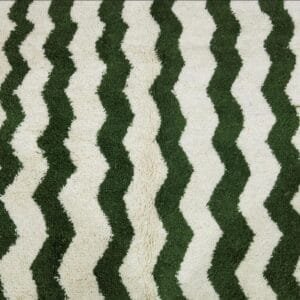 Hanan – Handmade Wavy Green Rug - Moroccan Design
