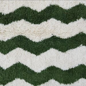 Hanan – Handmade Wavy Green Rug - Moroccan Design