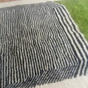 Aicha – Olive-Toned Moroccan Rug - Minimalist Design