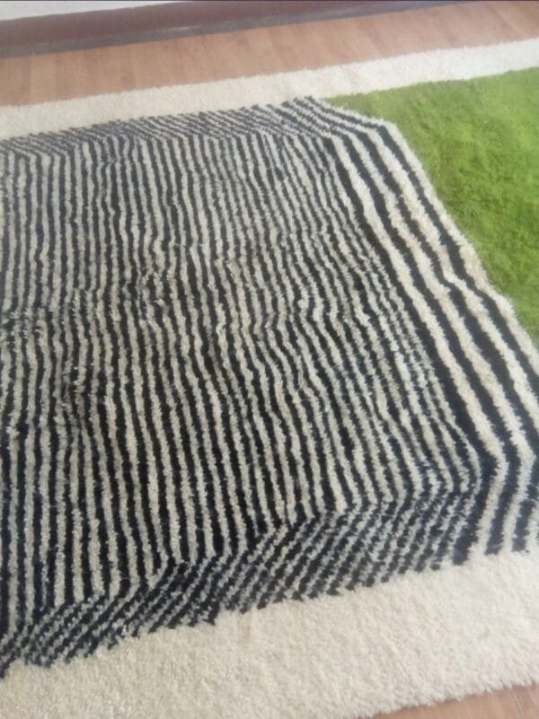 Aicha – Olive-Toned Moroccan Rug - Minimalist Design