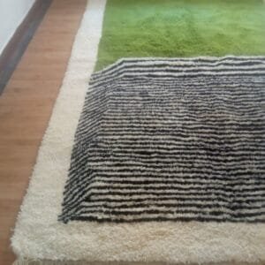 Aicha – Olive-Toned Moroccan Rug - Minimalist Design