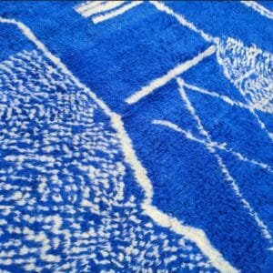 Nada – Royal Blue Berber Rug – Abstract Moroccan Statement