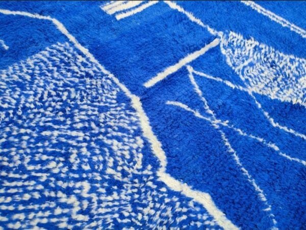 Nada – Royal Blue Berber Rug – Abstract Moroccan Statement