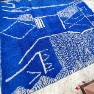 Nada – Royal Blue Berber Rug – Abstract Moroccan Statement