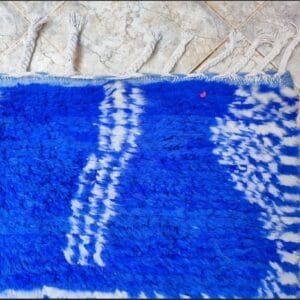 Nada – Royal Blue Berber Rug – Abstract Moroccan Statement