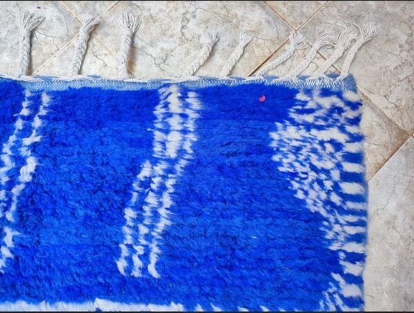 Nada – Royal Blue Berber Rug – Abstract Moroccan Statement