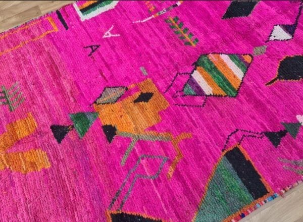 Amira – Hot Pink Berber Rug with Moroccan Motifs