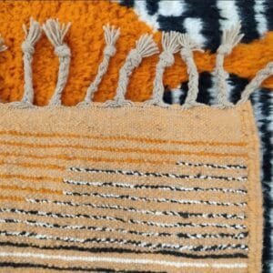 Fatima – Striking Orange Moroccan Rug – Handwoven Wool