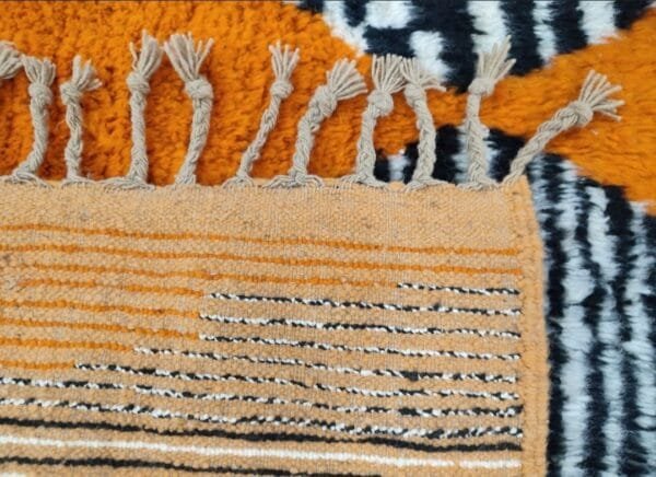 Fatima – Striking Orange Moroccan Rug – Handwoven Wool