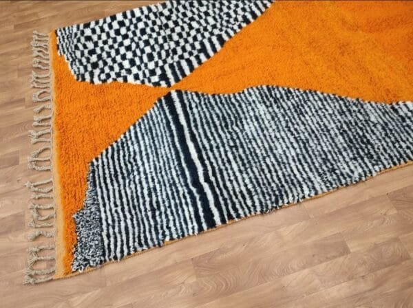 Fatima – Striking Orange Moroccan Rug – Handwoven Wool