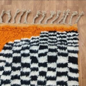 Fatima – Striking Orange Moroccan Rug – Handwoven Wool