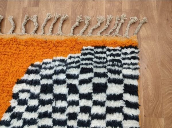 Fatima – Striking Orange Moroccan Rug – Handwoven Wool