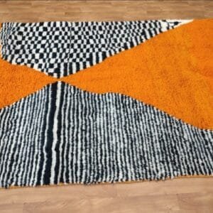 Fatima – Striking Orange Moroccan Rug – Handwoven Wool