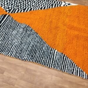 Fatima – Striking Orange Moroccan Rug – Handwoven Wool