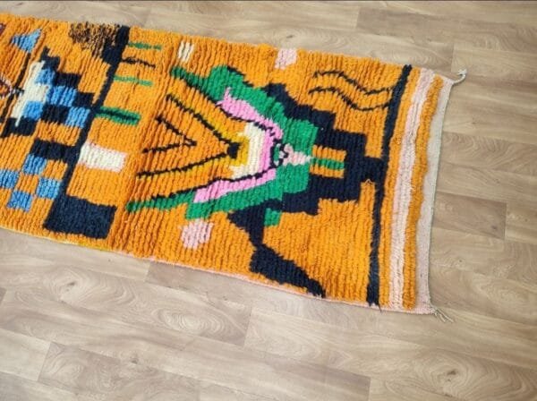 Meroua – Vivid Orange Runner Rug – Handwoven Moroccan Art