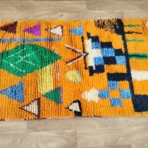 Meroua – Vivid Orange Runner Rug – Handwoven Moroccan Art