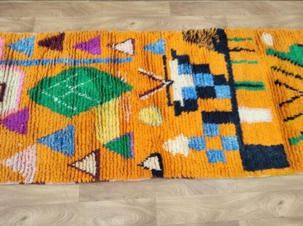 Meroua – Vivid Orange Runner Rug – Handwoven Moroccan Art