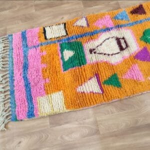 Meroua – Vivid Orange Runner Rug – Handwoven Moroccan Art