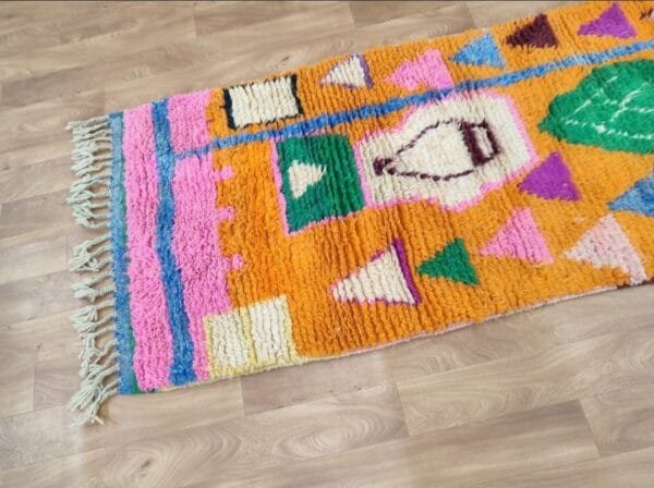 Meroua – Vivid Orange Runner Rug – Handwoven Moroccan Art