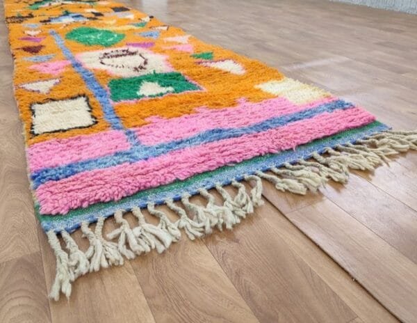 Meroua – Vivid Orange Runner Rug – Handwoven Moroccan Art