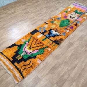 Meroua – Vivid Orange Runner Rug – Handwoven Moroccan Art