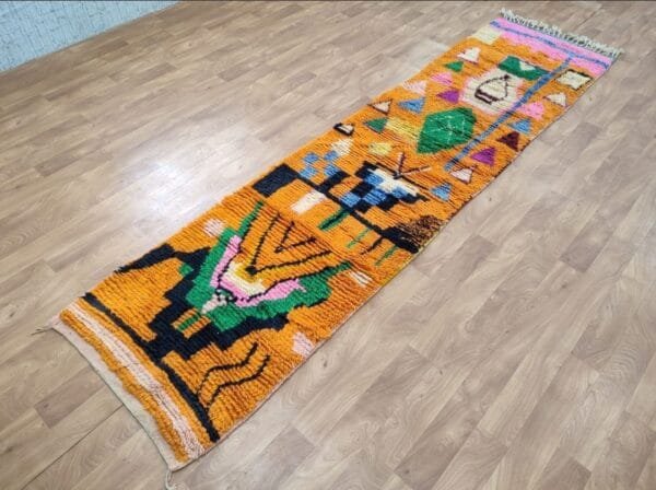 Meroua – Vivid Orange Runner Rug – Handwoven Moroccan Art