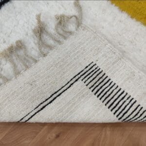 Amira – Bold Geometric Area Rug in Mustard and Black