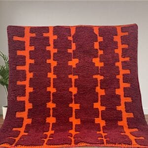 Handwoven Burgundy Moroccan Rug in 8x10 living room