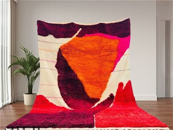 Yamina –Bold Abstract Moroccan Rug in Fiery Hues