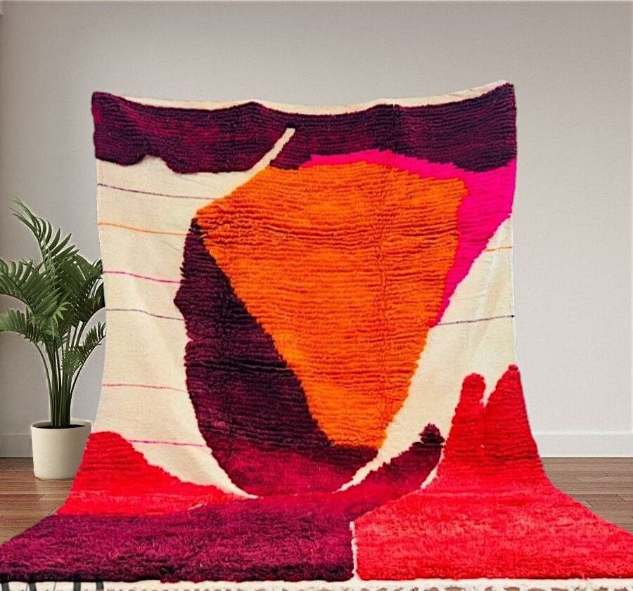 Yamina –Bold Abstract Moroccan Rug in Fiery Hues