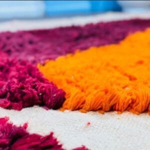 Yamina –Bold Abstract Moroccan Rug in Fiery Hues