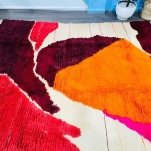 Yamina –Bold Abstract Moroccan Rug in Fiery Hues