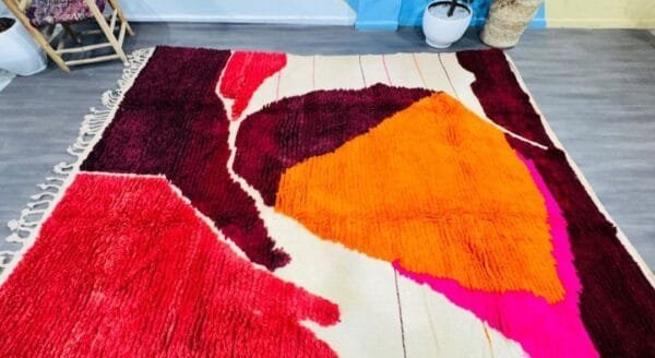 Yamina –Bold Abstract Moroccan Rug in Fiery Hues
