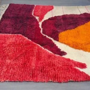 Yamina –Bold Abstract Moroccan Rug in Fiery Hues