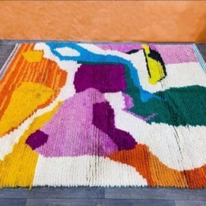 Nassima –Vibrant Abstract Wool Rug – Moroccan Inspired Design