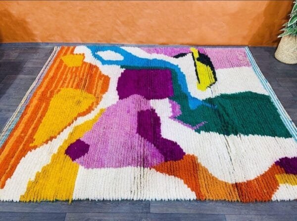 Nassima –Vibrant Abstract Wool Rug – Moroccan Inspired Design