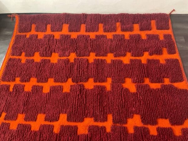 Burgundy Moroccan Rug – Handwoven Elegance in Deep Red Tones