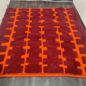Burgundy Moroccan Rug – Handwoven Elegance in Deep Red Tones