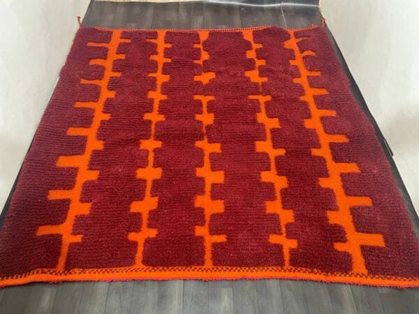 Burgundy Moroccan Rug – Handwoven Elegance in Deep Red Tones