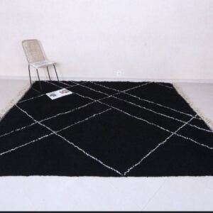 8 x 10 moroccan rug Zina – Black Moroccan Rug – Handmade Berber Carpet