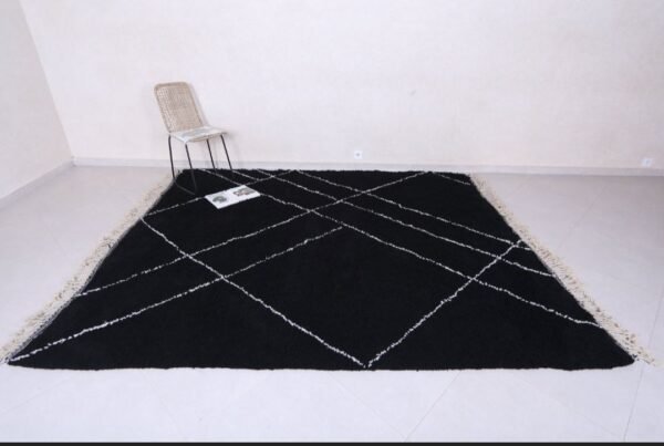 8 x 10 moroccan rug Zina – Black Moroccan Rug – Handmade Berber Carpet