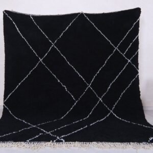 Zina – Black Moroccan Rug – Handmade Berber Carpet Black Moroccan Rug