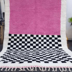 pink bedroom rug Aisha – Pink and Black Carpet – Perfect for Bedroom or Living Room
